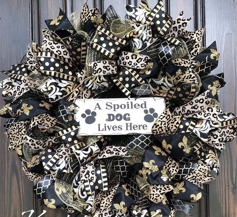 Attraction Design Wood Dog Lover Sign - Hanging Pet Decor Plaque With Saying 'A Spoiled Dog Lives Here' - Decorative Wall Art Puppy Gift 4x10in - Image 4